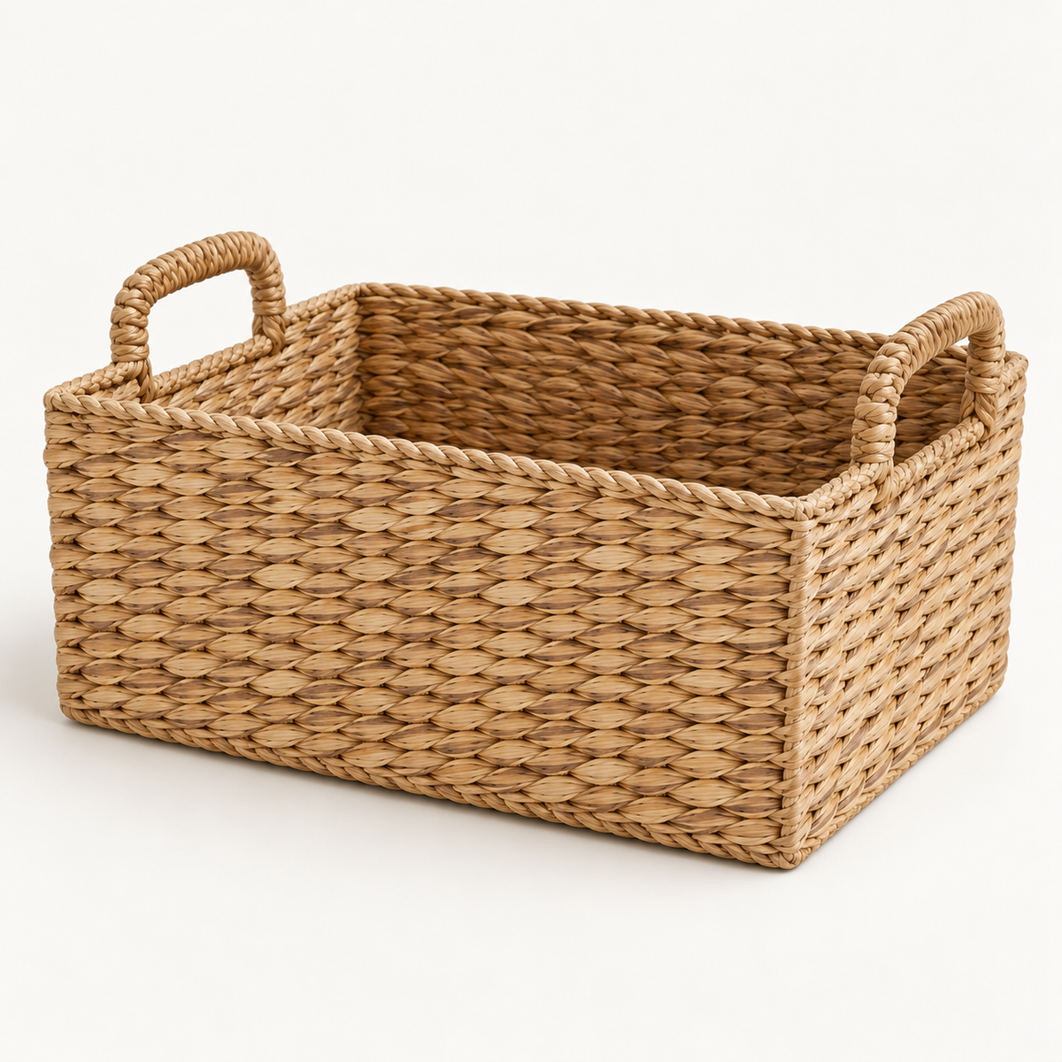 Blair Mae Bondi rectangular seagrass shelf basket with handles in natural